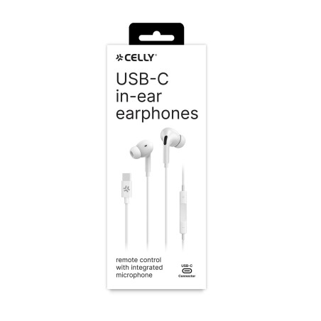 Celly UP1200TYPECWH Kopfhörer & Headset Kabelgebunden im Ohr Anrufe Musik USB Typ-C Weiß