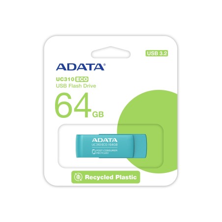 ADATA UC310 ECO USB-Stick 64 GB USB Typ-A 3.2 Gen 1 (3.1 Gen 1) Grün
