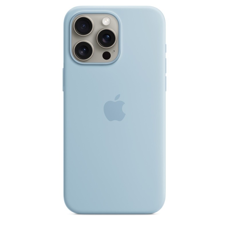 Image of Apple Custodia MagSafe in silicone per iPhone 15 Pro Max - Blu chiaro