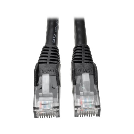 Tripp Lite N201-010-BK Cat6 Gigabit hakenloses, anvulkanisiertes (UTP) Ethernet-Kabel (RJ45 Stecker Stecker), PoE, Schwarz,