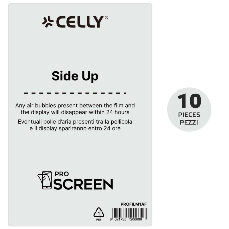 Image of Celly PROFILM10AF protezione per lo schermo e il retro dei telefoni cellulari Pellicola proteggischermo trasparente Universale
