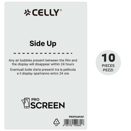 Celly PROFILM10AF protezione per lo schermo e il retro dei telefoni cellulari Pellicola proteggischermo trasparente Universale