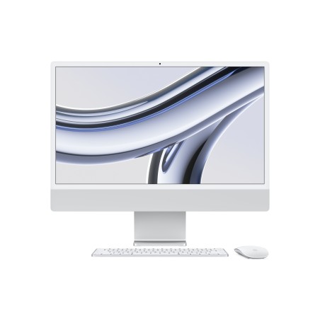 Apple iMac Apple M M3 59,7 cm (23.5") 4480 x 2520 pixels PC All-in-One 8 Go 512 Go SSD macOS Sonoma Wi-Fi 6E (802.11ax) Argent