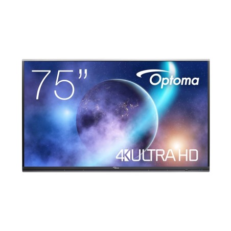 Optoma 5752RK+ Plasma interativo 190,5 cm (75") LED 400 cd m² 4K Ultra HD Preto Ecrã táctil Processador built-in Android 11