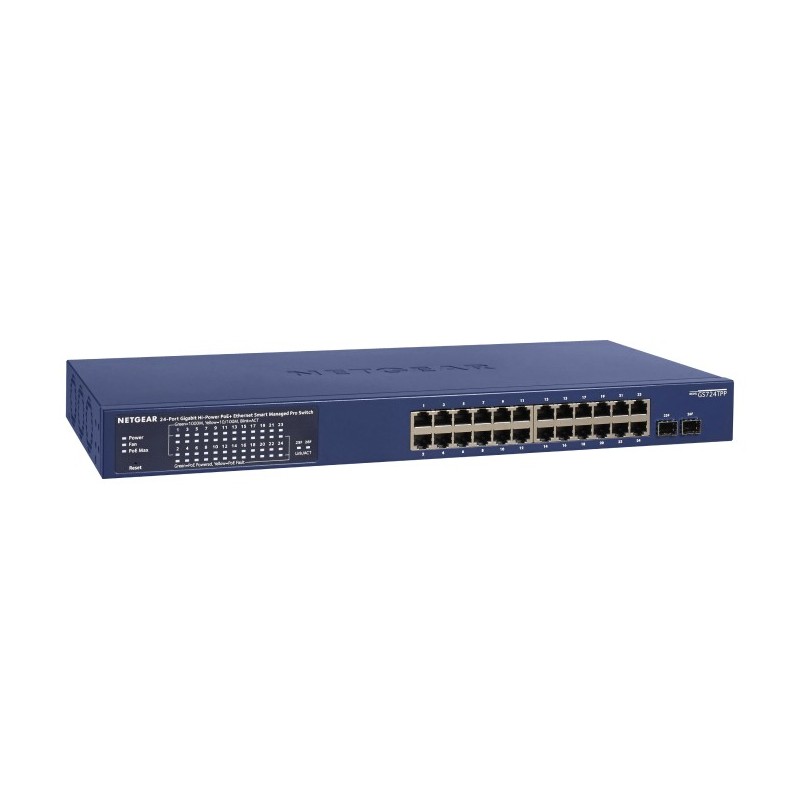 NETGEAR GS724TP-300EUS switch di rete Gestito L2/L3/L4 Gigabit Ethernet (10/100/1000) Supporto Power over Ethernet (PoE) Blu