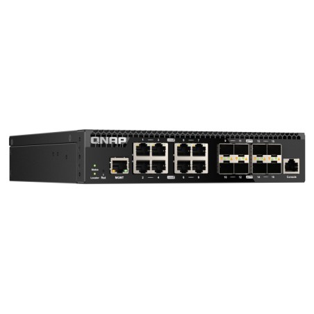 QNAP QSW-M3216R-8S8T switch di rete Gestito L2 L3 10G Ethernet (100 1000 10000) 1U Nero