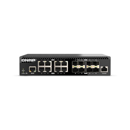 QNAP QSW-M3216R-8S8T Netzwerk-Switch Managed L2 L3 10G Ethernet (100 1000 10000) 1U Schwarz