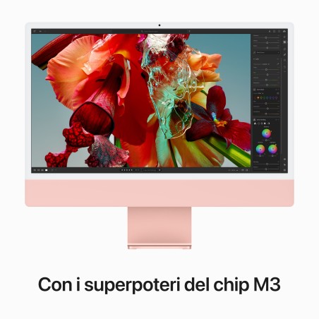 Apple iMac Apple M M3 59,7 cm (23.5") 4480 x 2520 pixels PC All-in-One 8 Go 256 Go SSD macOS Sonoma Wi-Fi 6E (802.11ax) Rose