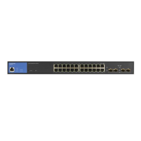 Linksys 24-Port Managed Gigabit-Netzwerk-Switch, 4 1-Gb-Uplink-SFP-Steckplätze, PoE PoE+