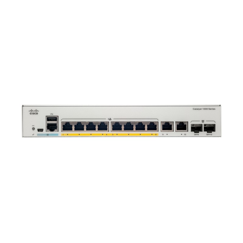 Cisco Catalyst C1000-8T-E-2G-L switch di rete Gestito L2 Gigabit Ethernet (10/100/1000) Grigio