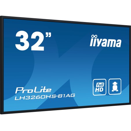 iiyama PROLITE Quadro digital 80 cm (31.5") LED Wi-Fi 500 cd m² Full HD Preto Processador built-in Android 11 24 7