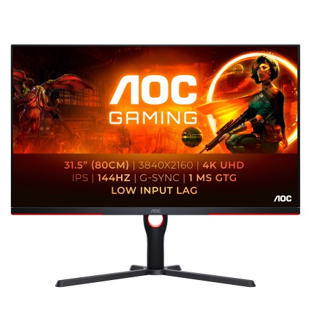AOC G3 U32G3X BK LED display 80 cm (31.5") 3840 x 2160 Pixel 4K Ultra HD Nero, Rosso