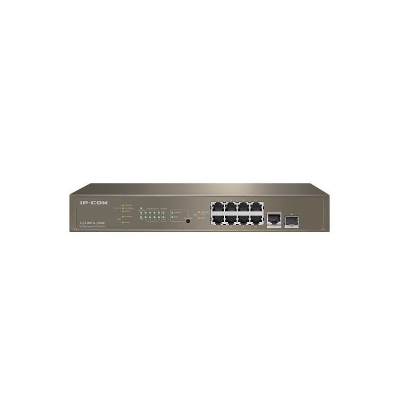 Image of IP-COM Networks G5310P-8-150W switch di rete Gestito L3 Gigabit Ethernet (10/100/1000) Supporto Power over Ethernet (PoE) Grigio