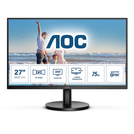 AOC Q27B3MA LED display 68,6 cm (27") 2560 x 1440 pixels Quad HD Preto