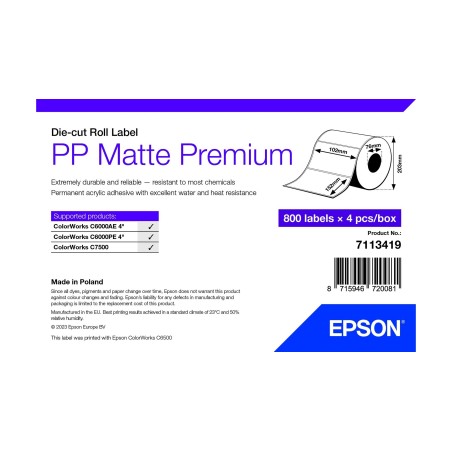 Epson 7113419 etiqueta para impressão Branco Etiqueta de impressora auto-adesiva
