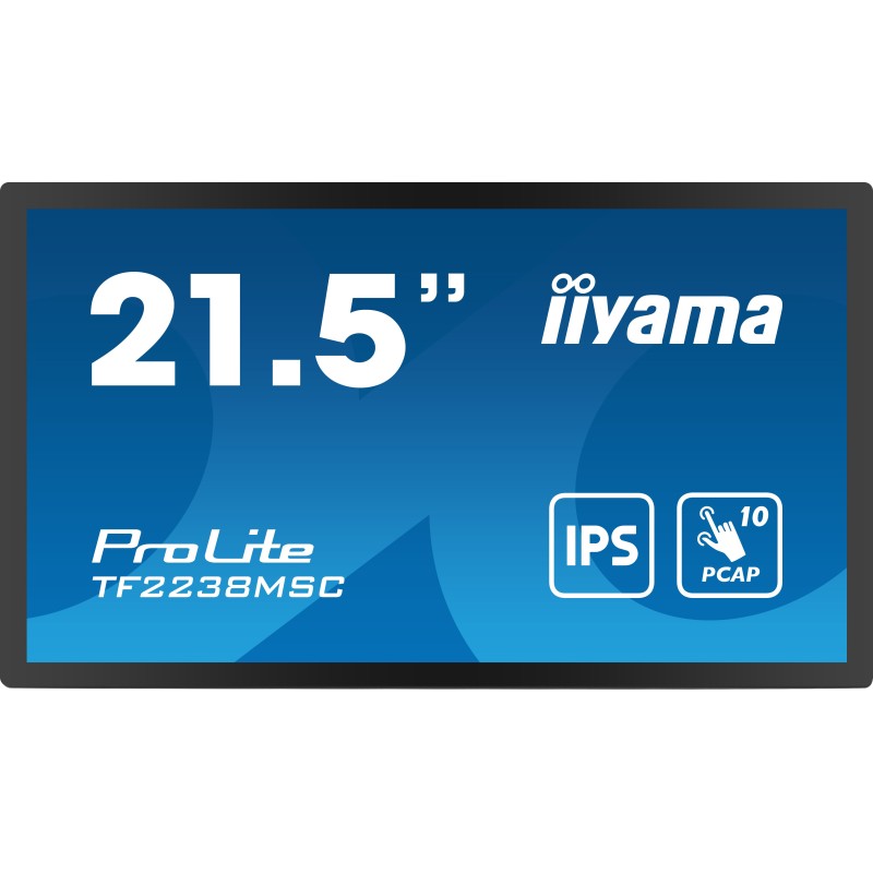 iiyama PROLITE Pannello A digitale 55,9 cm (22") LED 600 cd/m² Full HD Nero Touch screen