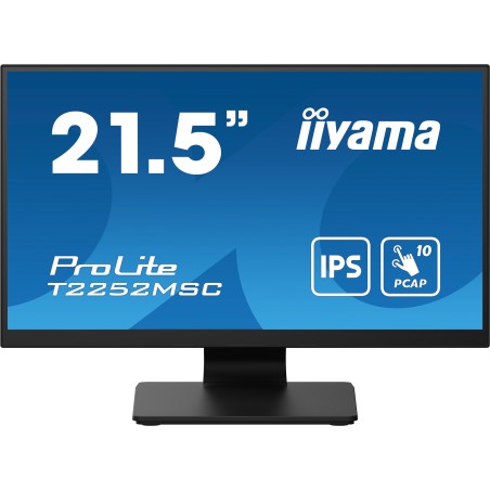 iiyama ProLite T2252MSC-B2 monitor de ecrã 54,6 cm (21.5") 1920 x 1080 pixels Full HD LCD Ecrã táctil Preto