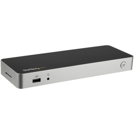 StarTech.com Dock USB C para 2 Monitores 4K 30Hz con HDMI y DisplayPort - Entrega de Potencia 60W - SD - Hub 4x Puertos USB-A