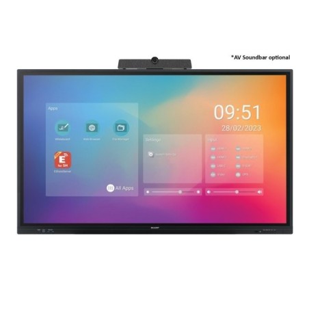 Sharp PN-LC752 Digitale signage flatscreen 190,5 cm (75") LCD Wifi 450 cd m² 4K Ultra HD Zwart Touchscreen Type processor