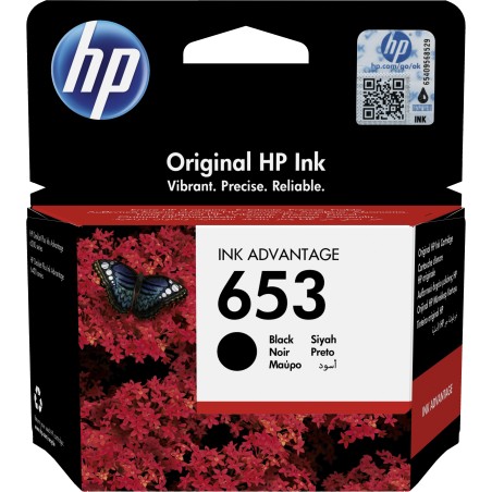 HP Cartucho de tinta Original Advantage 653 negro