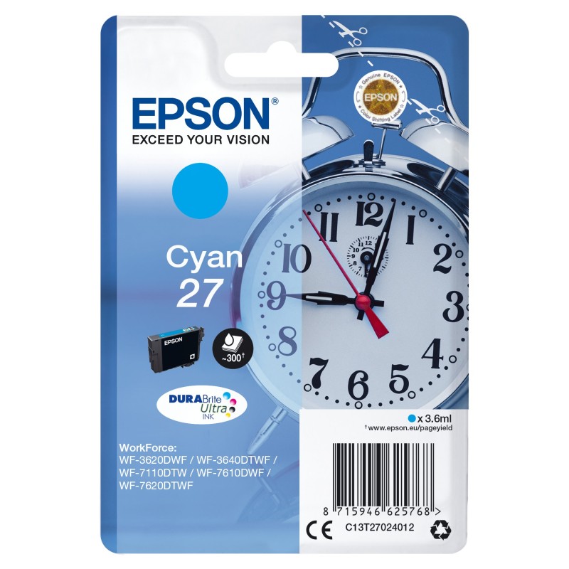 Image of Epson Alarm clock Cartuccia Sveglia Ciano Inchiostri DURABrite Ultra 27