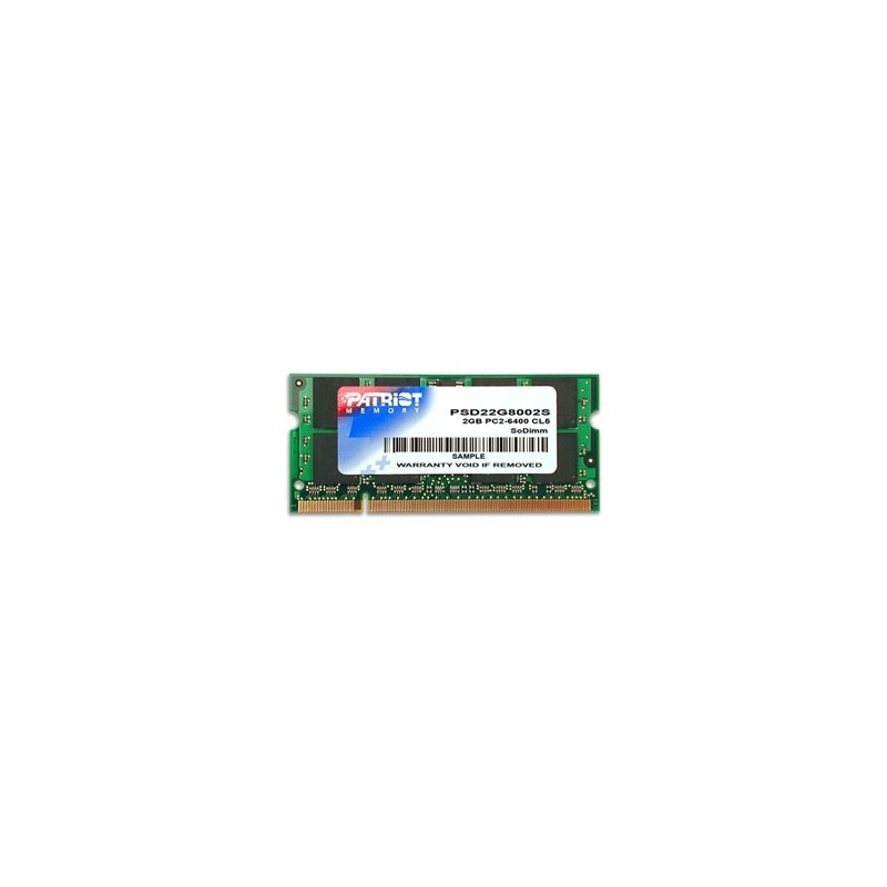 Image of Patriot Memory DDR2 2GB CL5 PC2-6400 (800MHz) SODIMM memoria