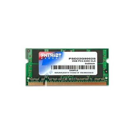 Patriot Memory DDR2 2GB CL5 PC2-6400 (800MHz) SODIMM module de mémoire 2 Go