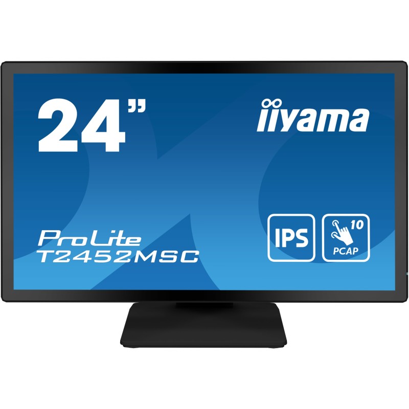 Image of iiyama ProLite T2452MSC-B1 Monitor PC 60,5 cm (23.8") 1920 x 1080 Pixel Full HD LCD Touch screen Multi utente Nero