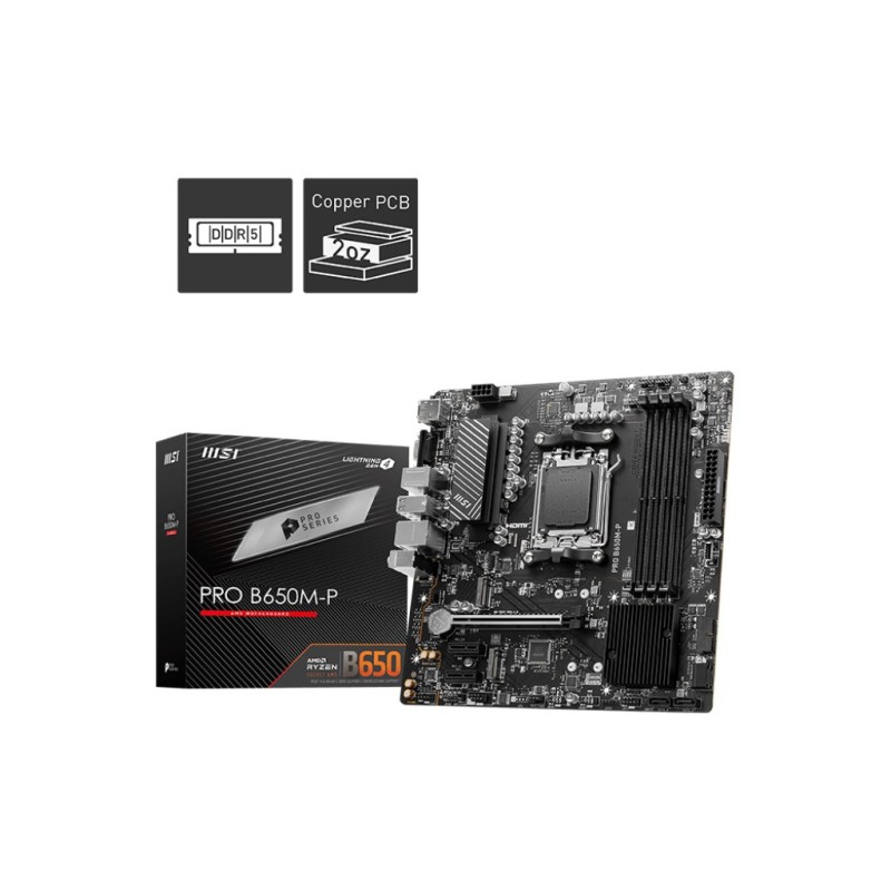 Image of MSI PRO B650M-P scheda madre AMD B650 Presa di corrente AM5 micro ATX