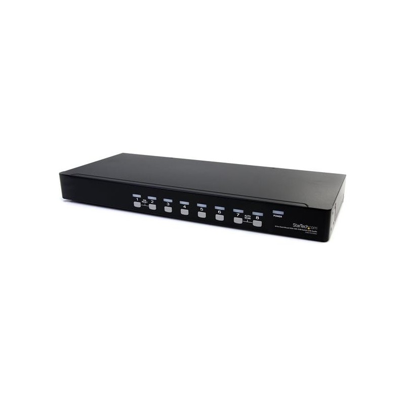 Image of StarTech.com Switch KVM VGA USB a 8 porte montabile su rack con audio (cavi audio inclusi)