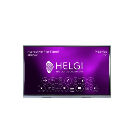 HELGI HP6520 monitor de ecrã 165,1 cm (65") 3840 x 2160 pixels 4K Ultra HD LCD Preto, Cinzento