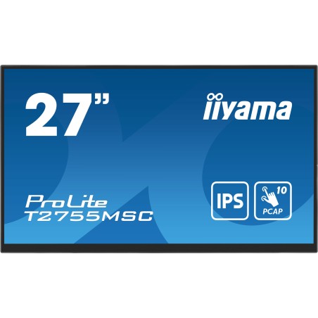 iiyama ProLite T2755MSC-B1 monitor de ecrã 68,6 cm (27") 1920 x 1080 pixels Full HD LED Ecrã táctil Tampo de mesa Preto
