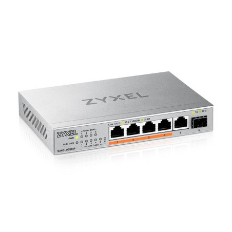 Zyxel XMG-105HP Não-gerido 2.5G Ethernet (100 1000 2500) Power over Ethernet (PoE) Prateado