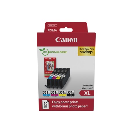 Canon 6443B008 inktcartridge 4 stuk(s) Origineel Hoog (XL) rendement Zwart, Cyaan, Magenta, Geel