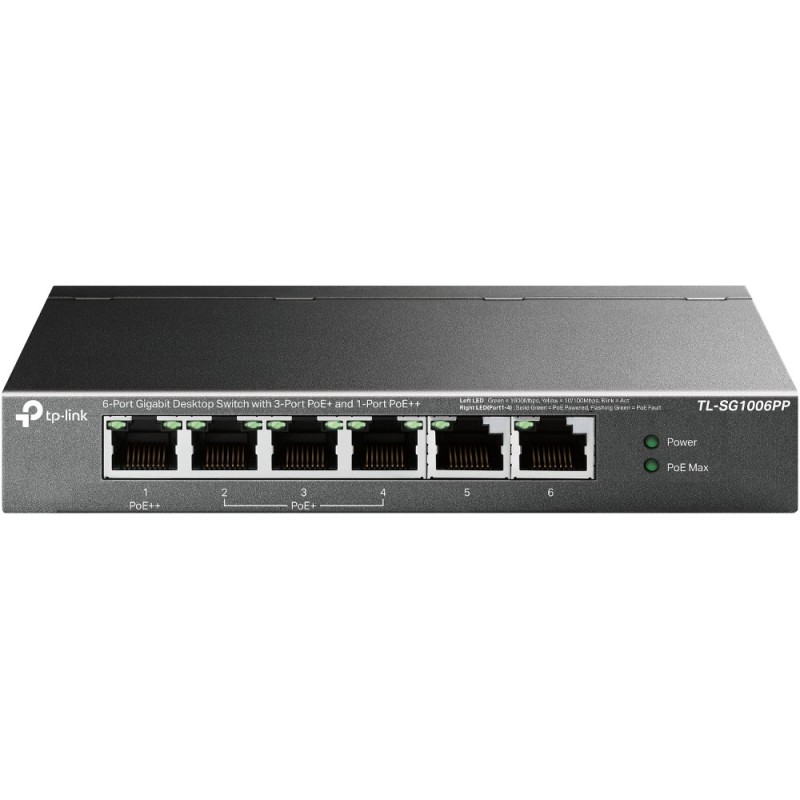 Image of TP-Link TL-SG1006PP switch di rete Non gestito Gigabit Ethernet (10/100/1000) Supporto Power over Ethernet (PoE) Grigio