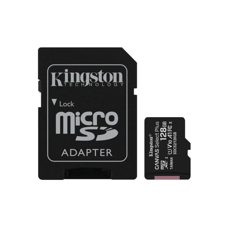 Image of Kingston Technology Scheda micSDXC Canvas Select Plus 100R A1 C10 da 128GB + adattatore