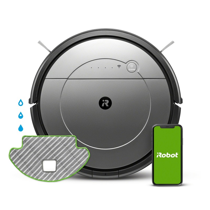 Image of iRobot Roomba Combo Kit aspirapolvere robot 0,45 L Senza sacchetto Nero, Grigio