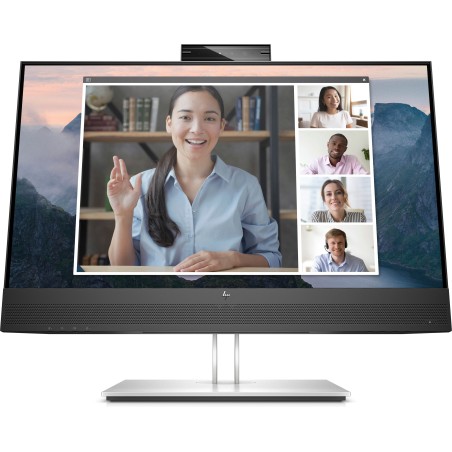 HP E24mv G4 FHD Conferencing Monitor monitor de ecrã 60,5 cm (23.8") 1920 x 1080 pixels Full HD Preto, Prateado