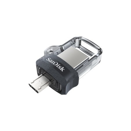 SanDisk Ultra Dual m3.0 unità flash USB 256 GB USB Type-A   Micro-USB 3.2 Gen 1 (3.1 Gen 1) Nero, Argento, Trasparente