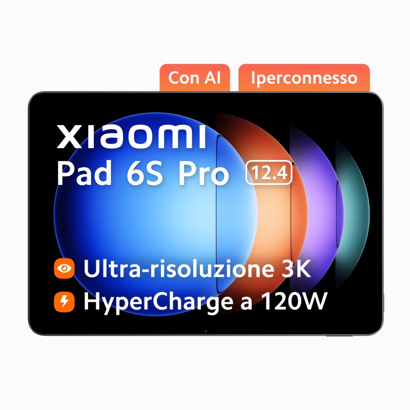 Image of Xiaomi Pad 6S Pro Qualcomm Snapdragon 256 GB 31,5 cm (12.4") 8 GB Wi-Fi 7 (802.11be) Grafite, Grigio