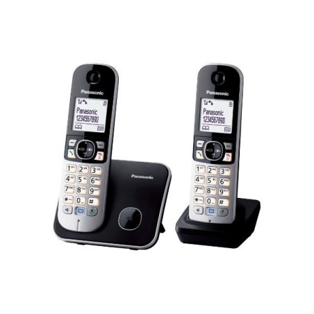 Panasonic KX-TG6812 Telefone DECT Identificação de chamadas Preto, Prateado
