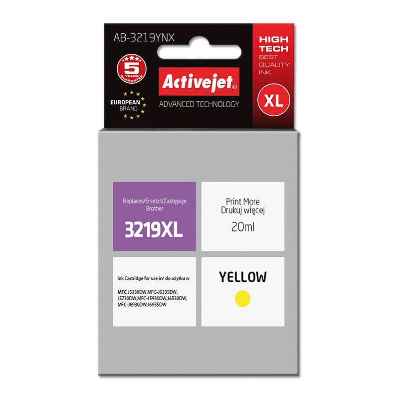 Image of Activejet AB-3219YNX cartuccia Inkjet 1 pz Compatibile Resa elevata (XL) Giallo057