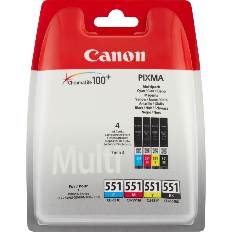 Image of Canon Cartuccia Inkjet Multipack CLI-551 BK/C/M/Y