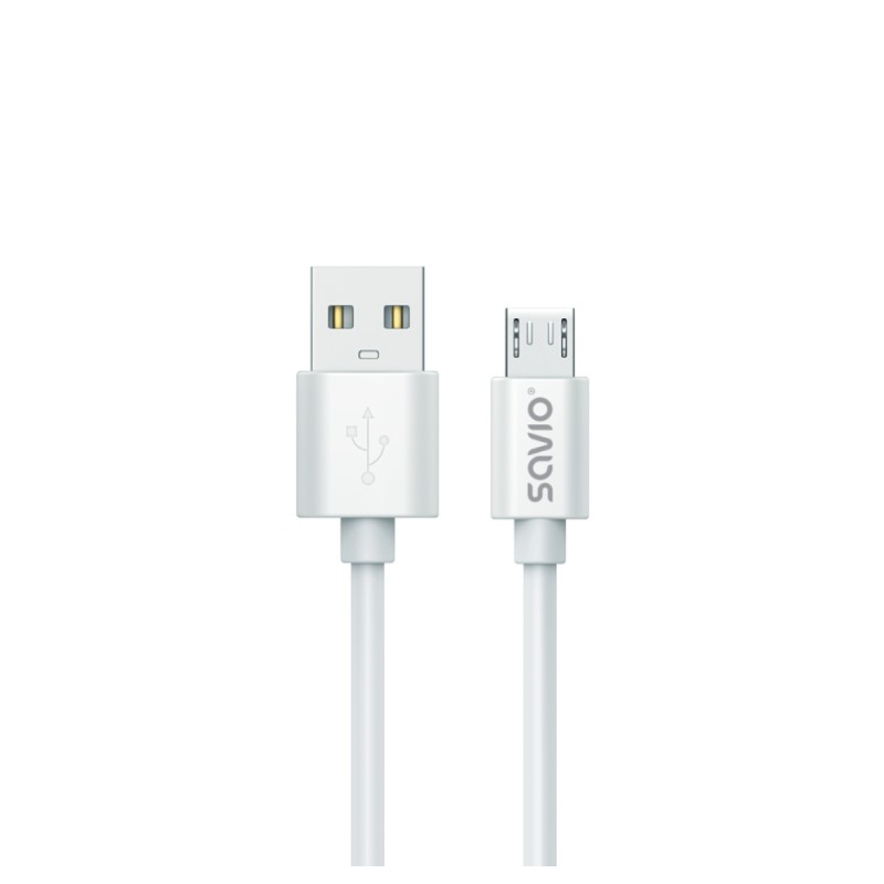 Savio USB cable 3 m 2.0 A - Micro White CL-167 cavo Micro-USB Bianco