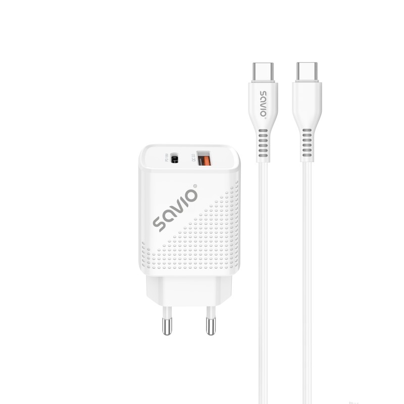 Image of Savio LA-05 Caricabatterie per dispositivi mobili Smartphone Bianco AC Ricarica rapida Interno