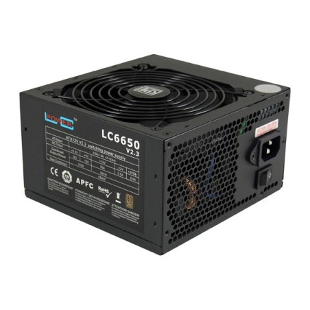 LC-Power LC6650 V2.3 unidad de fuente de alimentación 650 W 20+4 pin ATX ATX Negro