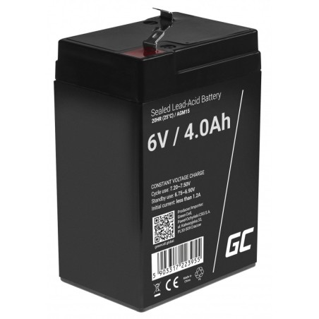 Green Cell AGM15 bateria UPS Chumbo-ácido selado (VRLA) 6 V 4 Ah