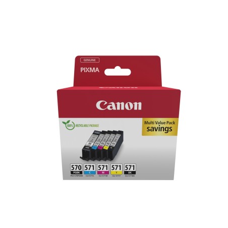 Canon 0372C006 inktcartridge 5 stuk(s) Origineel Zwart, Cyaan, Magenta, Geel