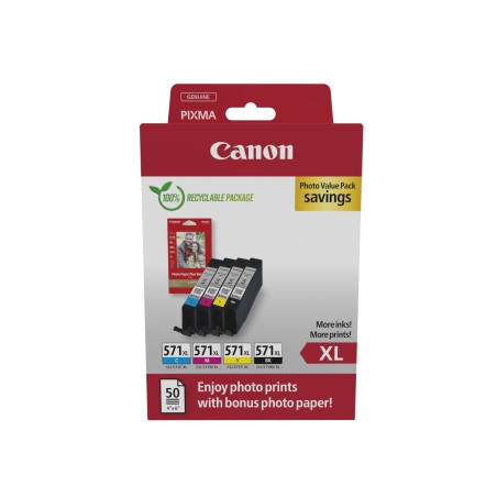 Canon 0332C006 inktcartridge 4 stuk(s) Origineel Hoog (XL) rendement Zwart, Cyaan, Magenta, Geel