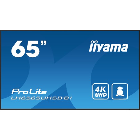 iiyama ProLite Pannello piatto per segnaletica digitale 163,8 cm (64.5") LCD Wi-Fi 500 cd m² 4K Ultra HD Nero Processore
